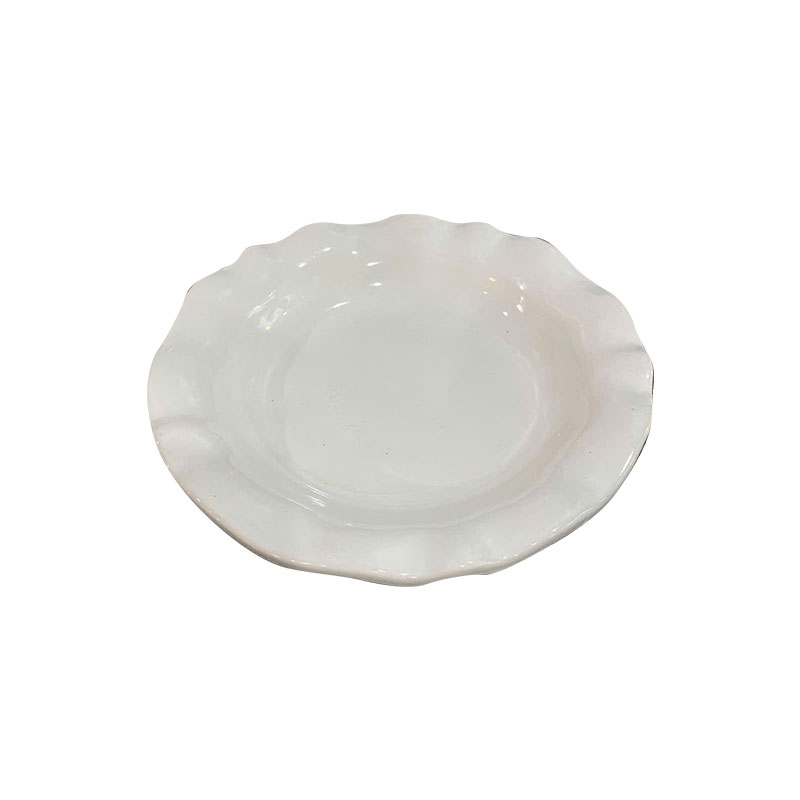 3089 Dĩa Gốm Miệng Bèo 25x25x5